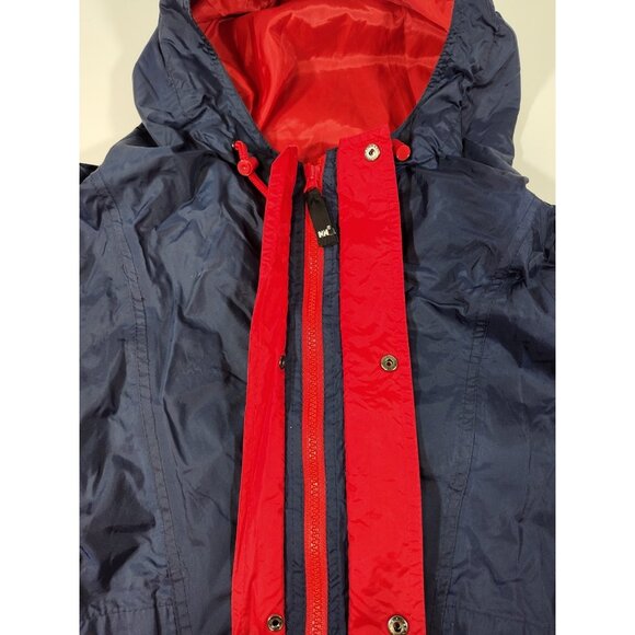 Helly Hansen Hooded Packable Rain Jacket Mens L Vented Full Zip Red Blue Vintage - Picture 4 of 10